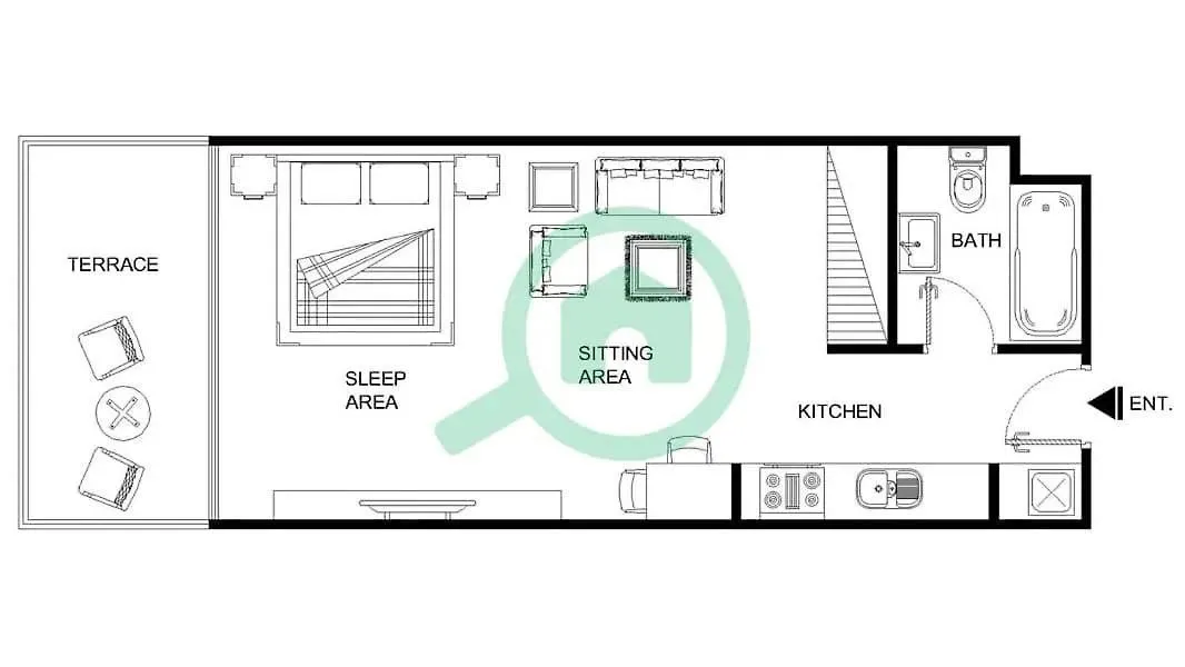 Luxurious Studio In Fortunato And Sleeps 2 Dubai Apartment